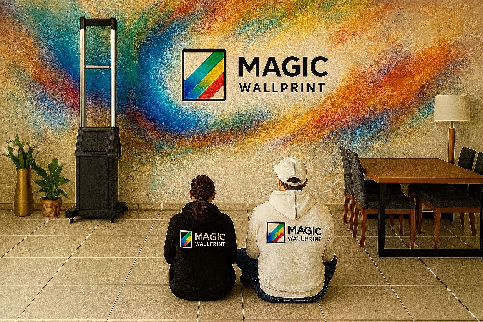 Modernes Office mit Wandgestaltung